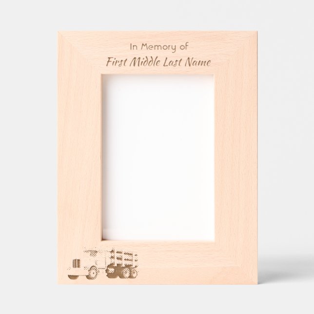 Log Haul Driver  Memorial Keepsake  Engraved Frames (Front)