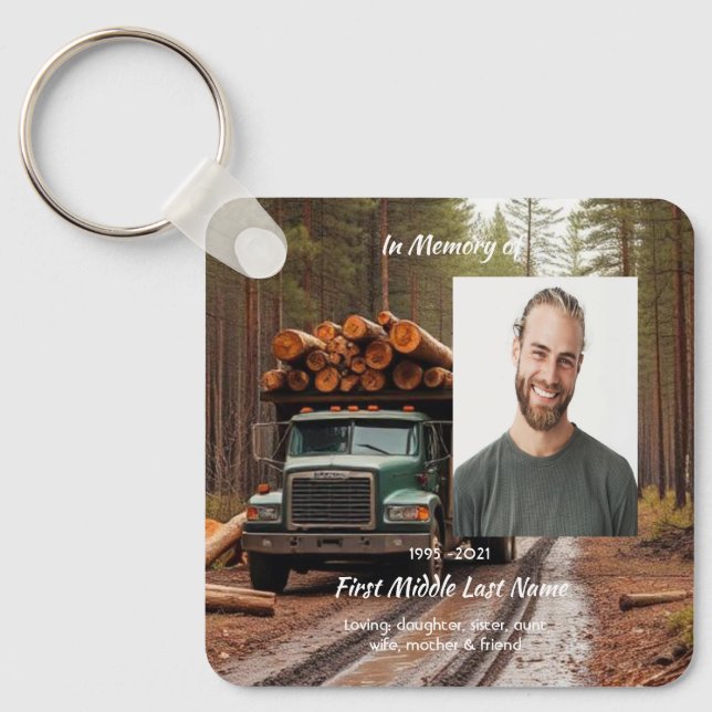 Log Truck Driver  Memorial Keepsake  Keychain (Front)