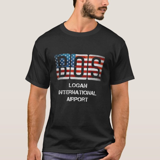 Logan Airport BOS T Shirt (Front)