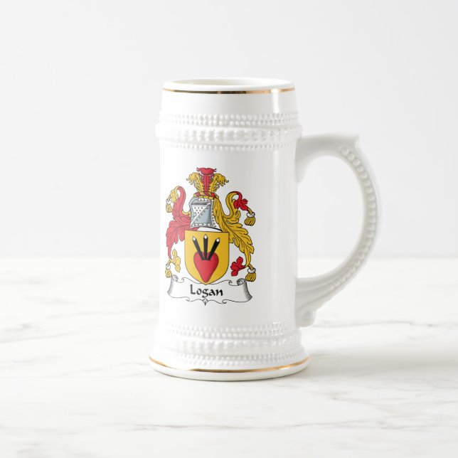 Logan Family Crest Beer Stein (Right)