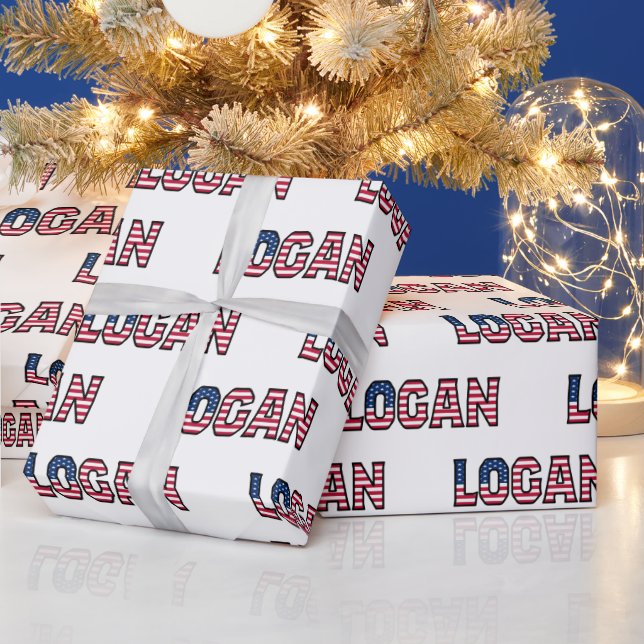 Logan first name name USA US wrapping paper paper (Holidays)