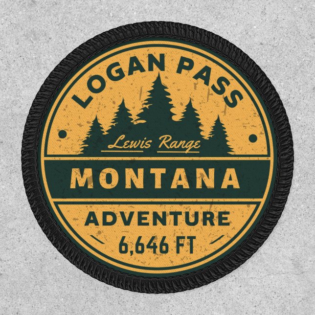 Logan Pass Hiking, montana alpine pass Patch (Front)