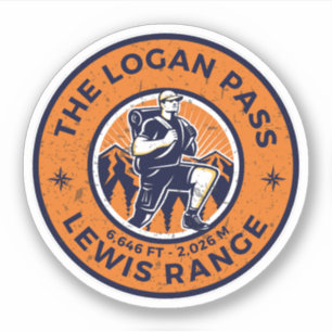 Logan Pass Hiking, montana alpine pass Sticker