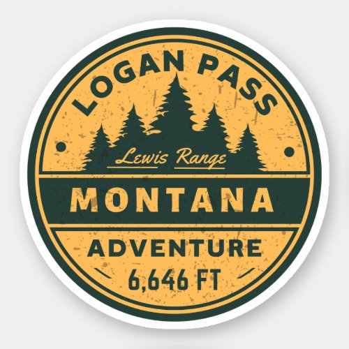Logan Pass Hiking montana alpine pass Sticker
