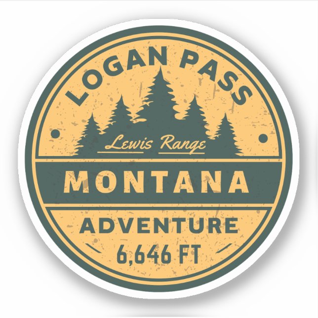 Logan Pass Hiking, montana alpine pass Sticker (Front)