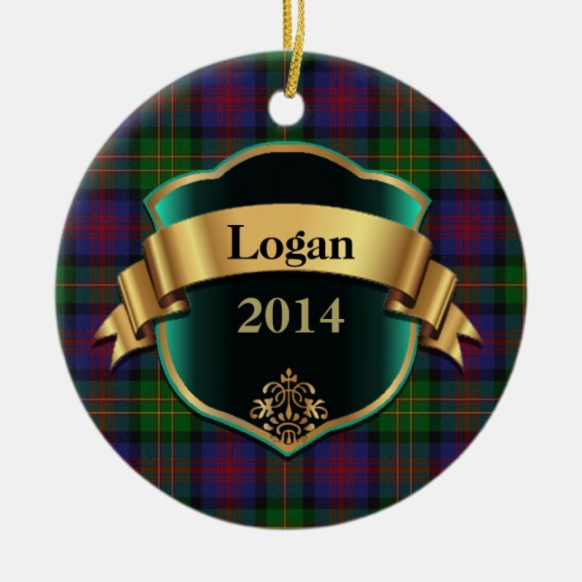 Logan Tartan Plaid Custom ornament (Front)