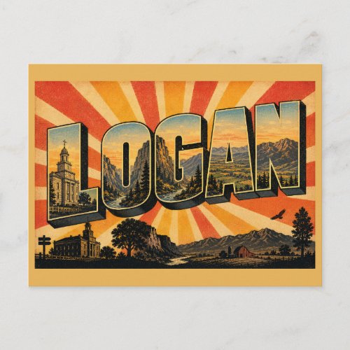Logan UT Tabernacle Canyon Valley Art Postcard
