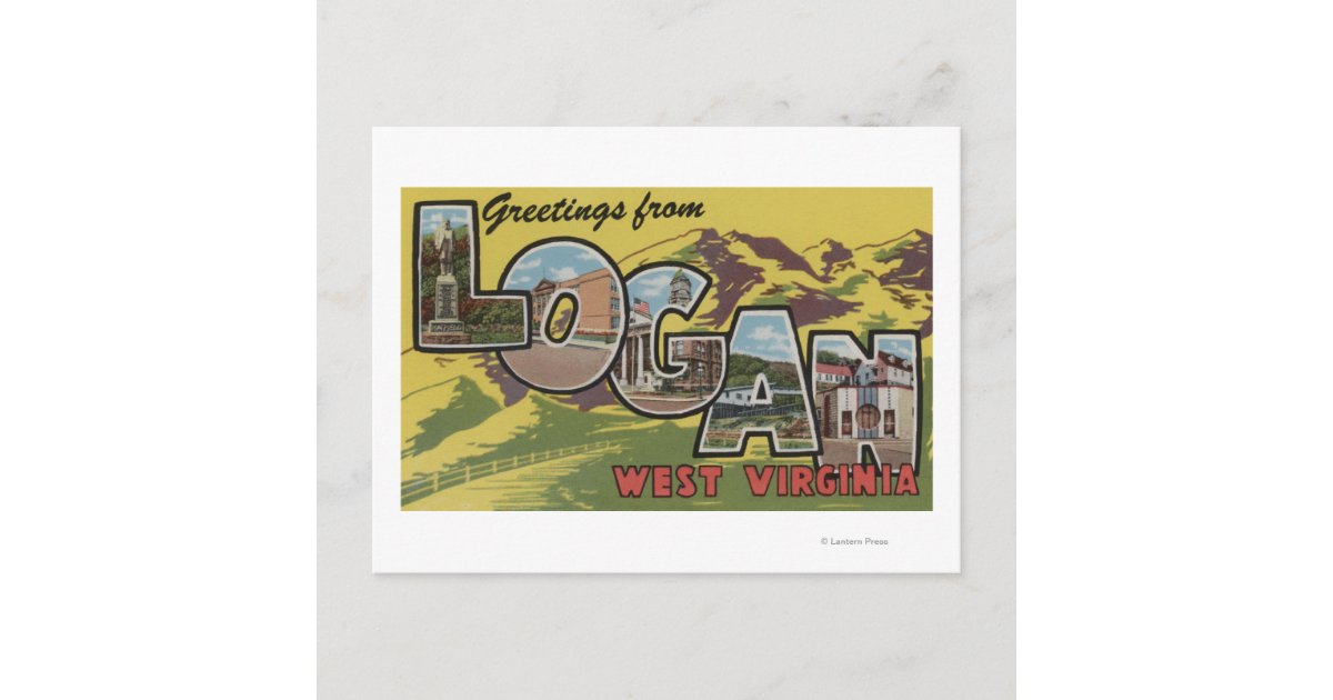 Logan, West Virginia Large Letter Scenes Postcard Zazzle