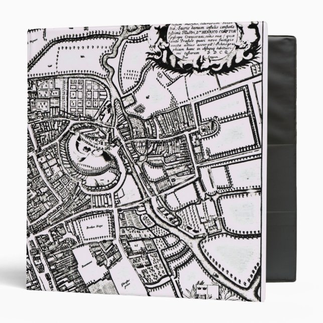 Loggan's map of Oxford, Western Sheet 3 Ring Binder (Front/Inside)