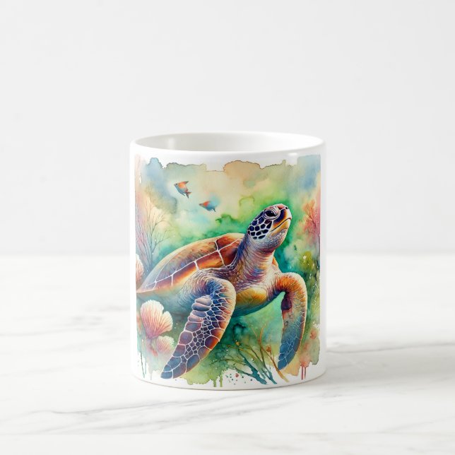 Loggerhead Sea Turtle 010824AREF108 - Watercolor Coffee Mug (Center)