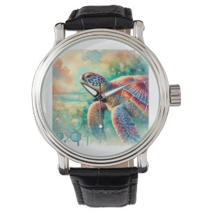 Loggerhead Sea Turtle 161024AREF127 - Watercolor Watch