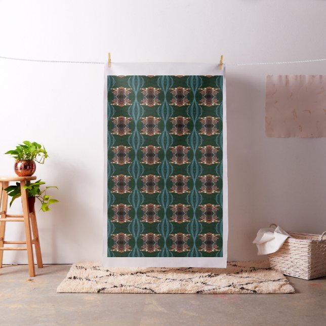 Loggerhead Sea Turtle Artistic Portrait Fabric (In Situ)