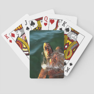 Loggerhead Sea Turtle Artistic Portrait Poker Cards