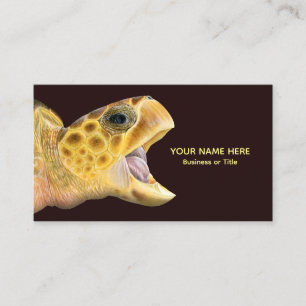 Loggerhead Sea Turtle Open Mouth Business Card