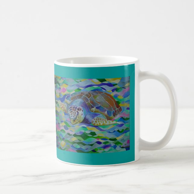 Loggerhead Turtle Colorful Art Coffee Mug (Right)