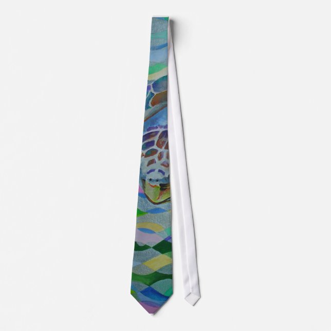 Loggerhead Turtle Colorful Art Tie (Front)