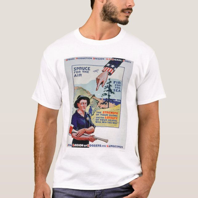 Loggers and Lumbermen Aid the War Effort (US02118) T-Shirt (Front)