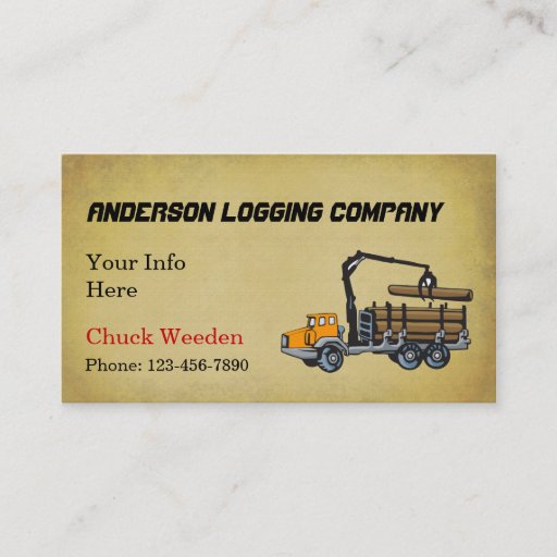Customizable Logging Company Business Cards