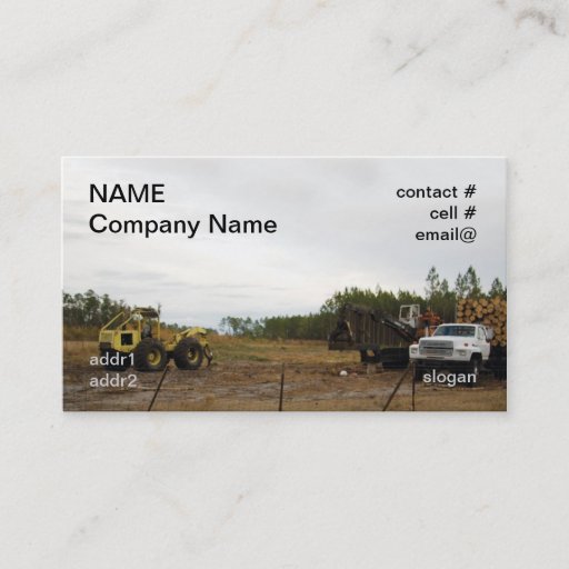 Customizable logging equipment on the deck business card templates