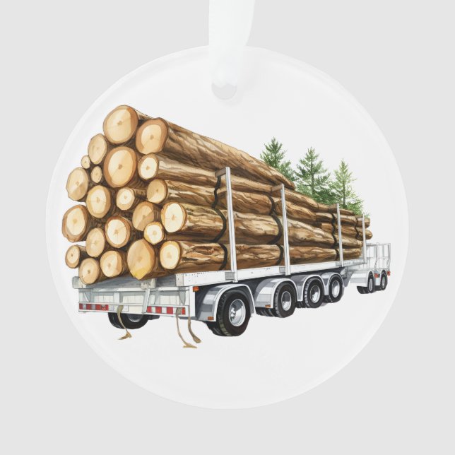 Logging Industry Truck  Ornament (Front)
