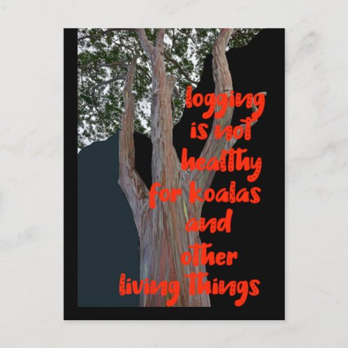 Logging is not Healthy    Postcard
