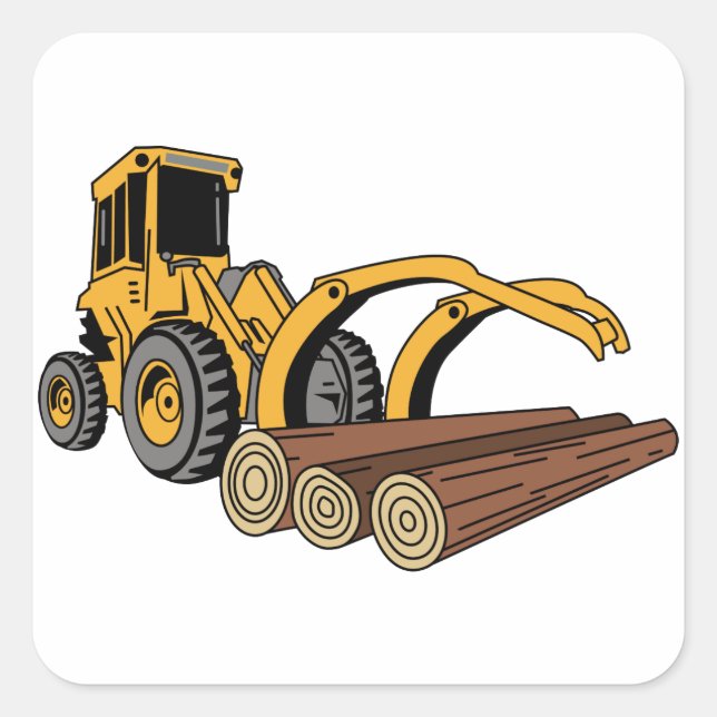 Logging Loader Square Sticker (Front)