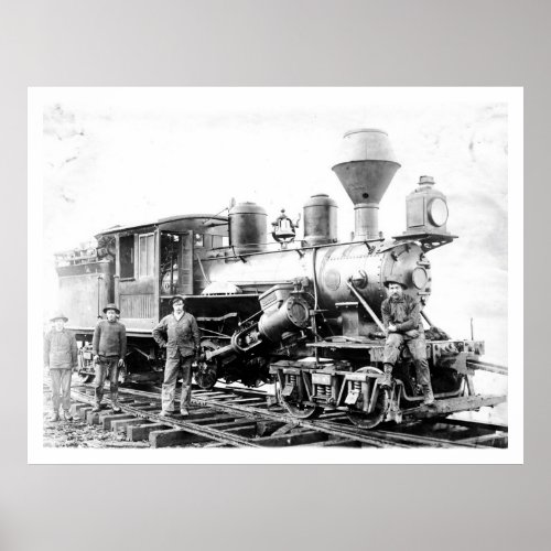 Logging Locomotive Oregon Vintage Poster