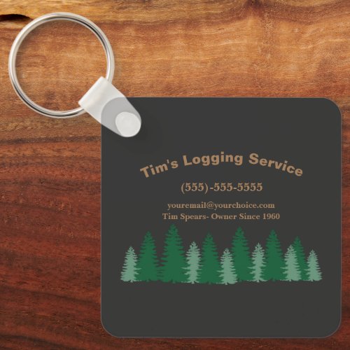 Logging Tree Cutting Service Business Keychain