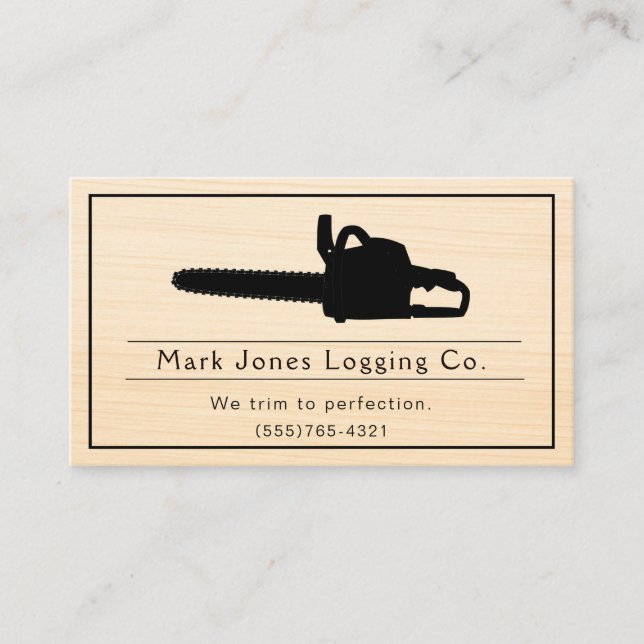 Logging Tree Trimming Saw Service Business Card (Front)