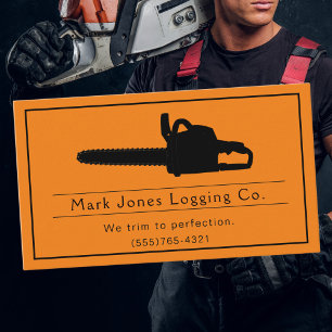 Logging Tree Trimming Saw Service Business Card