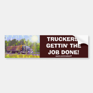 LOGGING TRUCK BIG RIG TRUCKERS Bumper Sticker