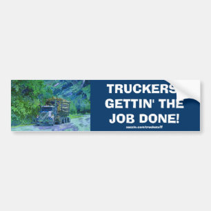 LOGGING TRUCK BIG RIG TRUCKERS Bumper Sticker