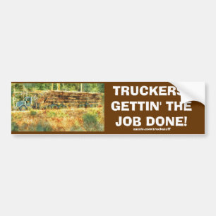 LOGGING TRUCK BIG RIG TRUCKERS Bumper Sticker