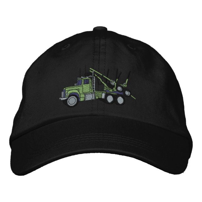 Logging Truck Embroidered Baseball Hat (Front)