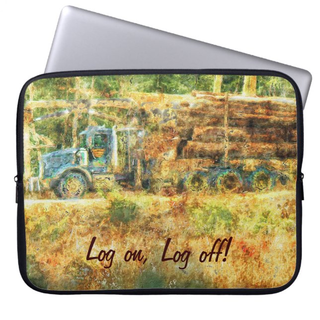 Logging Truck Humor Driver's Art Laptop Sleeve (Front)