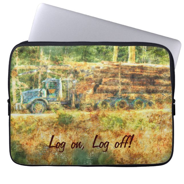 Logging Truck Humor Driver's Art Laptop Sleeve (Front)