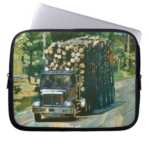 Logging Truck Lorry Drivers Art Laptop Sleeve