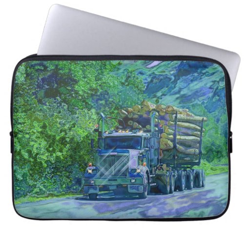 Logging Truck Lorry Drivers Art Laptop Sleeve
