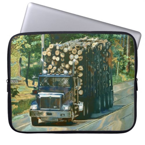 Logging Truck Lorry Drivers Art Laptop Sleeve