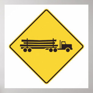 Logging Truck Warning Sign Transport Road Safety