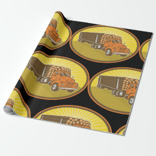 Logging Truck Wood Transport Hauler Wrapping Paper