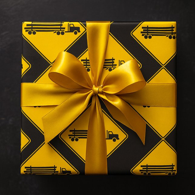 Logging Trucks Road Sign Wrapping Paper (Creator Uploaded)