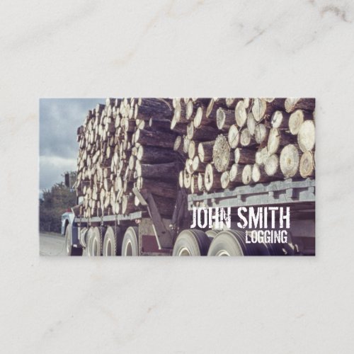 Logging Vintage Truck Hauling Wood Forestry Mill Business Card