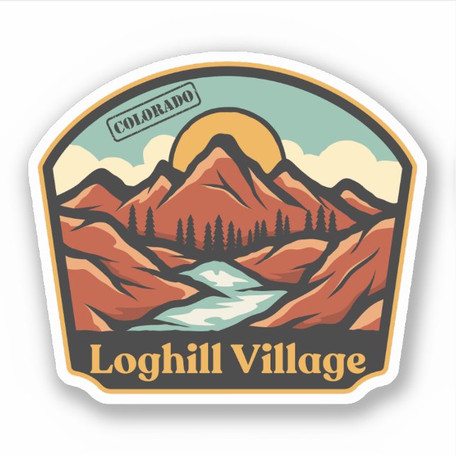 Loghill Village, Colorado Sticker (Front)