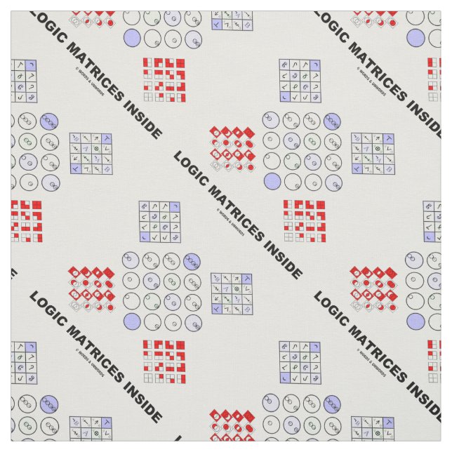 Logic Matrices Inside Boolean Logic Geek Humor Fabric (Swatch)