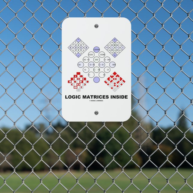 Logic Matrices Inside Boolean Logic Geek Humor Metal Sign (In Situ(Fence))