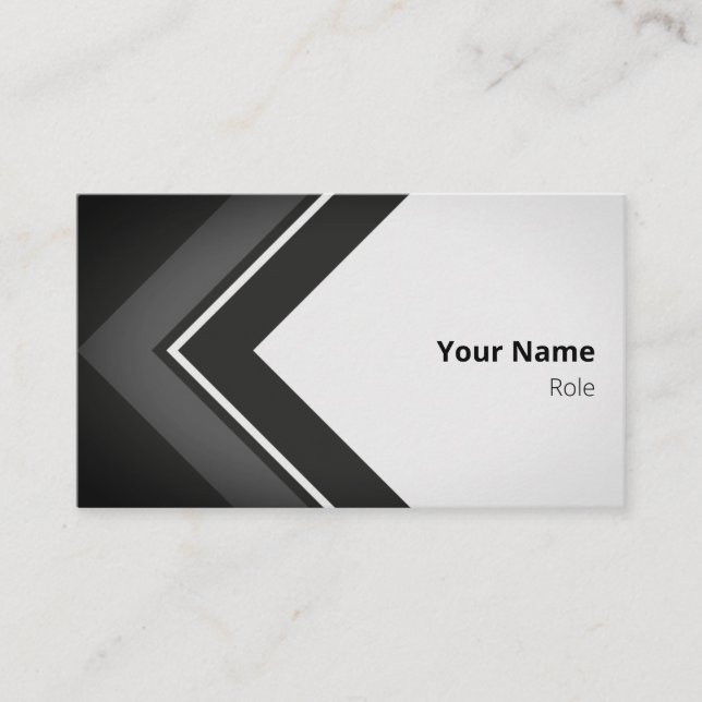 Logical Black Retro Arrow Business Card (Front)