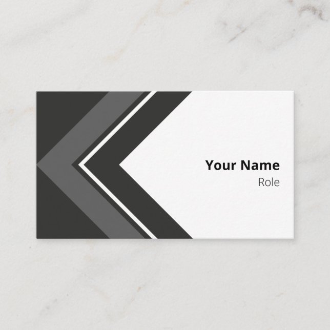 Logical Dark Grey Retro Arrow Business Card (Front)