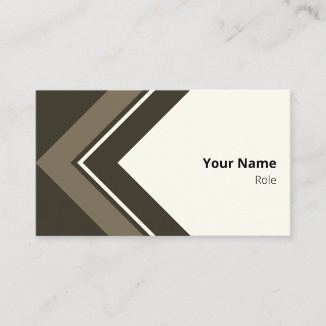 Logical Light Brown Retro Arrow Business Card (Front)
