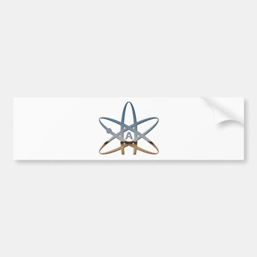 Logidea atheist atomic symbol bumper sticker
